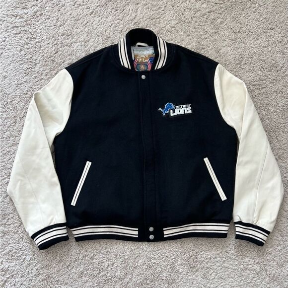 Jeff Hamilton Detroit Lions Limited Edition Wool & Leather Jacket - Picture 1 of 14